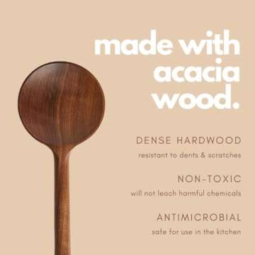 Premium Wooden Spoons for Cooking with Holder and Spoon Rest by Ziruma
