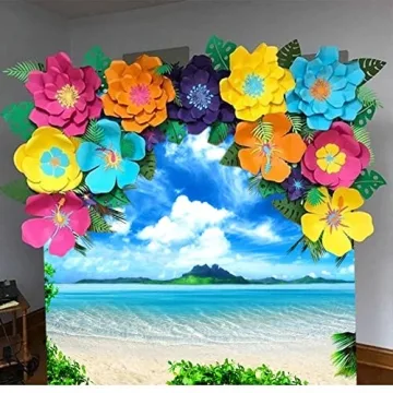 Tropical Beach Theme Photo Banner for Luau Parties