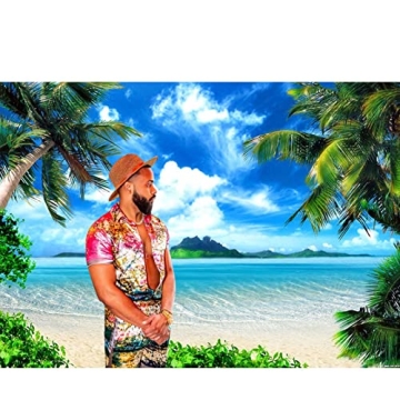 Tropical Beach Theme Photo Banner for Luau Parties