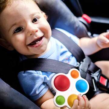 YowellGo Baby Simple Sensory Toys Silicone Fidget Toy Stress Relieving Fidgeting Game Educational Gifts for Kids Babies and Toddlers Age 6 Months and up