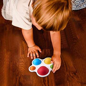 YowellGo Baby Simple Sensory Toys Silicone Fidget Toy Stress Relieving Fidgeting Game Educational Gifts for Kids Babies and Toddlers Age 6 Months and up