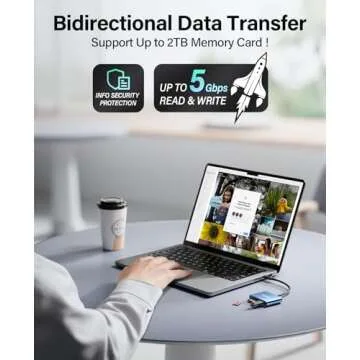 Hicober USB C to SD Card Reader, Micro SD Memory Card Reader, Type C to SD Card Reader Adapter 2TB Capacity for MacBook Camera Android Windows Linux and Other Type C Device-Blue