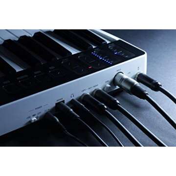 IK Multimedia iRig Keys I/O 49 portable keyboard MIDI controller 24-bit/ 96Khz audio interface full-size synth velocity-sensitive, 48V phantom power, XLR mic preamp, iPhone, iPad, Android, Mac, PC