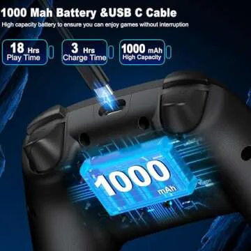 Svetaecho LED Light Up Controller for Nintendo Switch Pro/Lite/OLED/Android/iOS/Windows PC