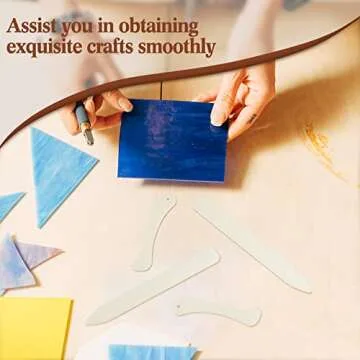 Stained Glass Tools 4 Pieces FID Stained Glass Plastic Burnisher Flat Foil Holder Supplies for Work DIY Handicrafts