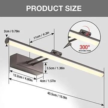 HOWMZON Wireless Picture Light, 5200mAh Battery Picture Light with Remote, Rechargeable Display Light,16" Metal Art Light for Wall Art Paintings,Gallery, Portrait (Bronze)