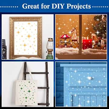 4 Pack Star Stencil 4 Sizes Star Shaped Painting Template Reusable Plastic Twinkle Starburst Painting Stencils for Wall Wood Canvas Fabric, Use for Flag Day Home Decor DIY Crafts(Stars)