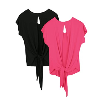 icyzone Open Back Workout Tops for Women - Athletic Activewear T-Shirts Exercise Yoga Shirts(Pack of...