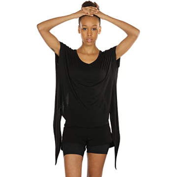 icyzone Open Back Workout Tops for Women - Athletic Activewear T-Shirts Exercise Yoga Shirts(Pack of 2)