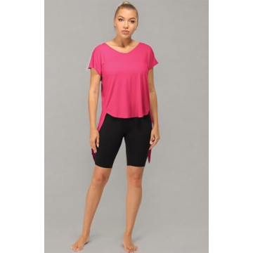 icyzone Open Back Workout Tops for Women - Athletic Activewear T-Shirts Exercise Yoga Shirts(Pack of 2)