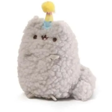 Gund Pusheen and Stormy Birthday Set Plush, Collectible Stuffed Animals for Ages 8 and Up, Gray, 6.5”