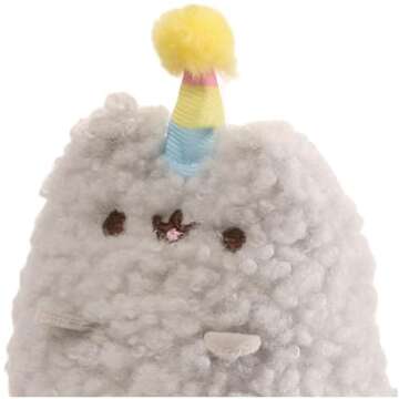 Gund Pusheen and Stormy Birthday Set Plush, Collectible Stuffed Animals for Ages 8 and Up, Gray, 6.5”