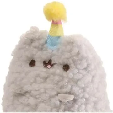 Gund Pusheen and Stormy Birthday Set Plush, Collectible Stuffed Animals for Ages 8 and Up, Gray, 6.5”