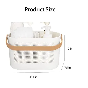 UUJOLY Yellow Plastic Storage Basket - Durable Shower & Kitchen Organizer