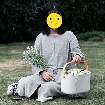 UUJOLY Yellow Plastic Storage Basket - Durable Shower & Kitchen Organizer