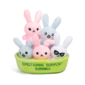 WHAT DO YOU MEME? Emotional Support Bunnies by Relatable, Cuddly Stuffed Animals and Toys, Squishy T...