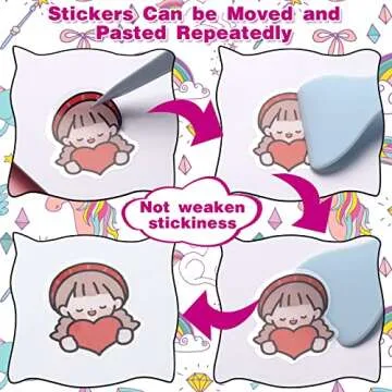 SUNEZLGO Reusable Sticker Album with 100 Sheets, Collecting Book with Pockets, A5