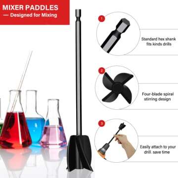 8 Pcs Epoxy Mixer Paddles for Easy Mixing