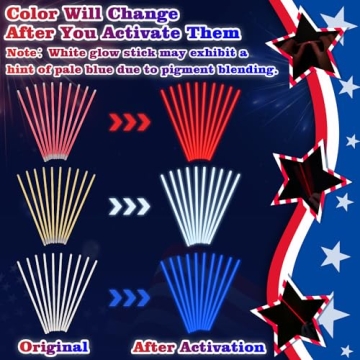 150 PCS 4th of July Glow Sticks for Parties and Favors