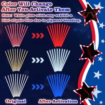 150 PCS 4th of July Glow Sticks for Parties and Favors