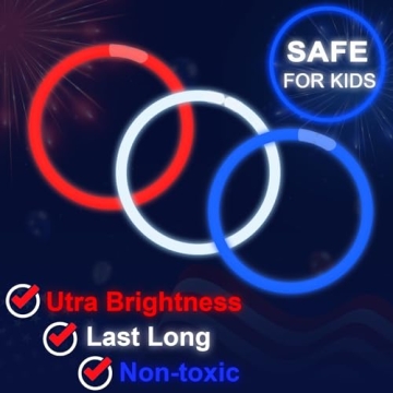 150 PCS 4th of July Glow Sticks for Parties and Favors