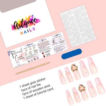 Artquee 24pcs 3D Press on Acrylic Nails for Women