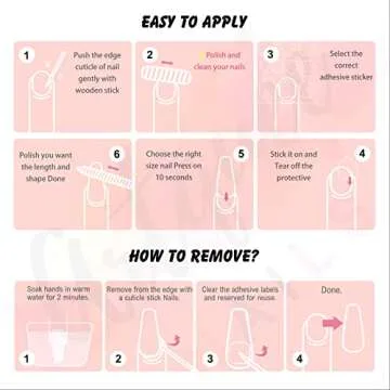 Artquee 24pcs 3D Press on Acrylic Nails for Women