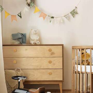 ANPHSIN Boho Rattan Cabinet Dresser Knobs- Durable Beech Wood Drawer Knobs, Decorative Handmade Wick...