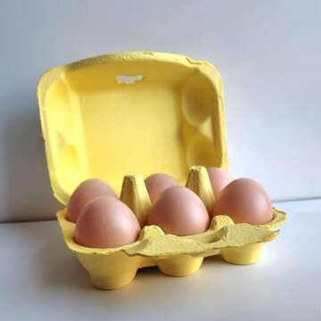 FRESH EGGS DAILY 18 Pack Colored Reusable Pulp Paper Cardboard 6-Cell Egg Cartons for Chicken Hen Eggs plus Carton Labels, Pencil and Egg Handling Tips