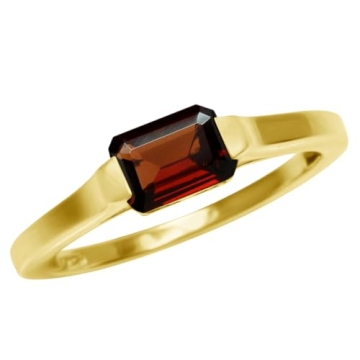 Silvershake 1.13 CTW Red Garnet East-West Promise Ring