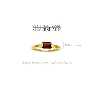 Silvershake 1.13 CTW Red Garnet East-West Promise Ring