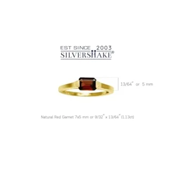 Silvershake 1.13 CTW Red Garnet East-West Promise Ring