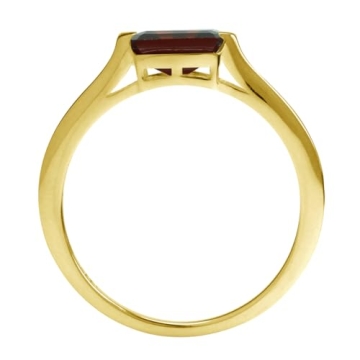 Silvershake 1.13 CTW Red Garnet East-West Promise Ring