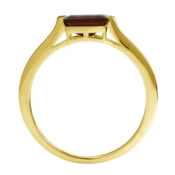 Silvershake 1.13 CTW Red Garnet East-West Promise Ring
