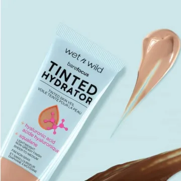 wet n wild Bare Focus Tinted Hydrator Matte Finish, Medium Tan, Oil-Free, Moisturizing Makeup | Hyaluronic Acid | Sheer To Medium Coverage