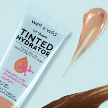 wet n wild Bare Focus Tinted Hydrator Matte Finish, Medium Tan, Oil-Free, Moisturizing Makeup | Hyaluronic Acid | Sheer To Medium Coverage