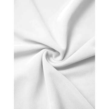 Hilinker Womens Sexy Mesh Long Sleeve Mini Dress Deep V Neck Dresses Night Club White Small