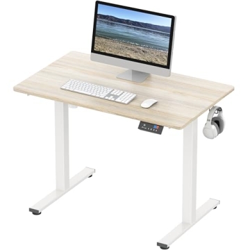 Upgrade Your Workspace with SHW Adjustable Standing Desk, 40x24 Inches, Maple