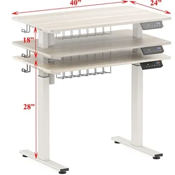 SHW Electric Height Adjustable Desk with Memory Presets