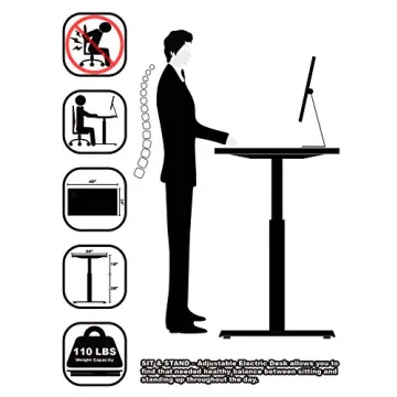 SHW Electric Height Adjustable Desk with Memory Presets