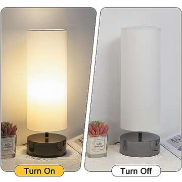 Minimalist Touch Control Table Lamp with LED Bulb