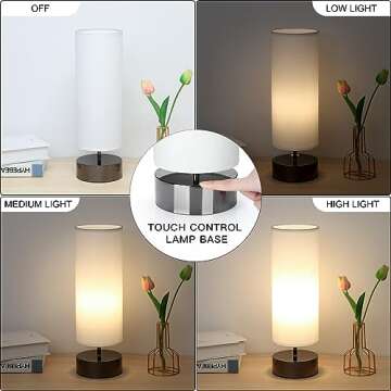 Minimalist Touch Control Table Lamp with LED Bulb