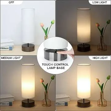 Minimalist Touch Control Table Lamp with LED Bulb