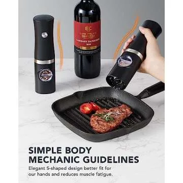 FORLIM Rechargeable Electric Salt and Pepper Grinder Set with Charging Base, Automatic Pepper Mill, Adjustable Coarseness, White LED Light, USB Type-C Cable, One Hand Operation, 2 Mills