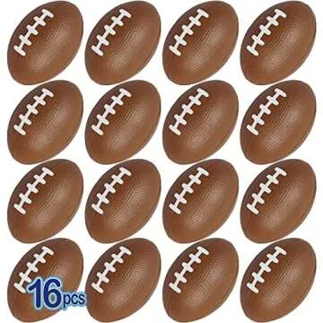 Mini Foam Footballs 16 Pcs Pack | 3.25” Inch Party Favor Balls | Mini Football Stress Balls Bulk | Football Party Decorations | Big Game Party Decorating Footballs | Small Foam Footballs | by Anapoliz