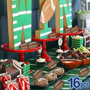 Mini Foam Footballs 16 Pcs Pack | 3.25” Inch Party Favor Balls | Mini Football Stress Balls Bulk | Football Party Decorations | Big Game Party Decorating Footballs | Small Foam Footballs | by Anapoliz