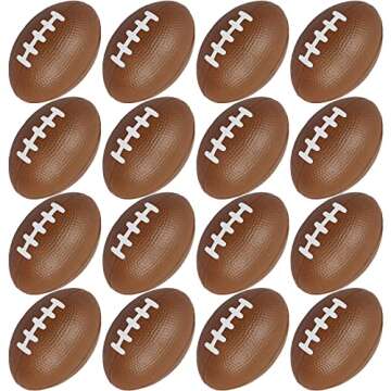 Mini Foam Footballs 16 Pcs Pack | 3.25” Inch Party Favor Balls | Mini Football Stress Balls Bulk | Football Party Decorations | Big Game Party Decorating Footballs | Small Foam Footballs | by Anapoliz