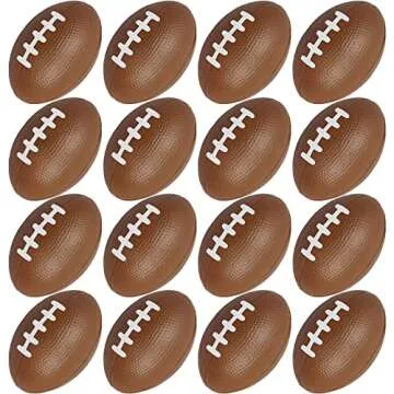 Mini Foam Footballs 16 Pcs Pack | 3.25” Inch Party Favor Balls | Mini Football Stress Balls Bulk | Football Party Decorations | Big Game Party Decorating Footballs | Small Foam Footballs | by Anapoliz