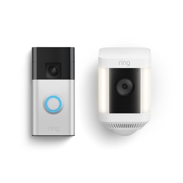 All-new Ring Battery Doorbell with Ring Spotlight Cam Plus Battery (White)