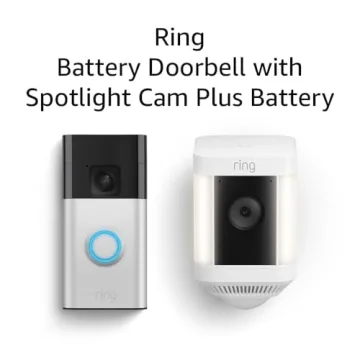 All-new Ring Battery Doorbell with Ring Spotlight Cam Plus Battery (White)